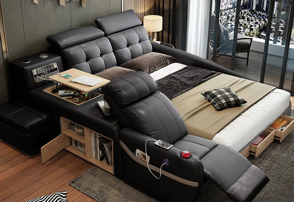 bed with storage around it